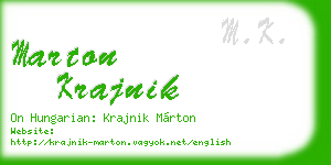 marton krajnik business card