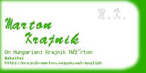 marton krajnik business card